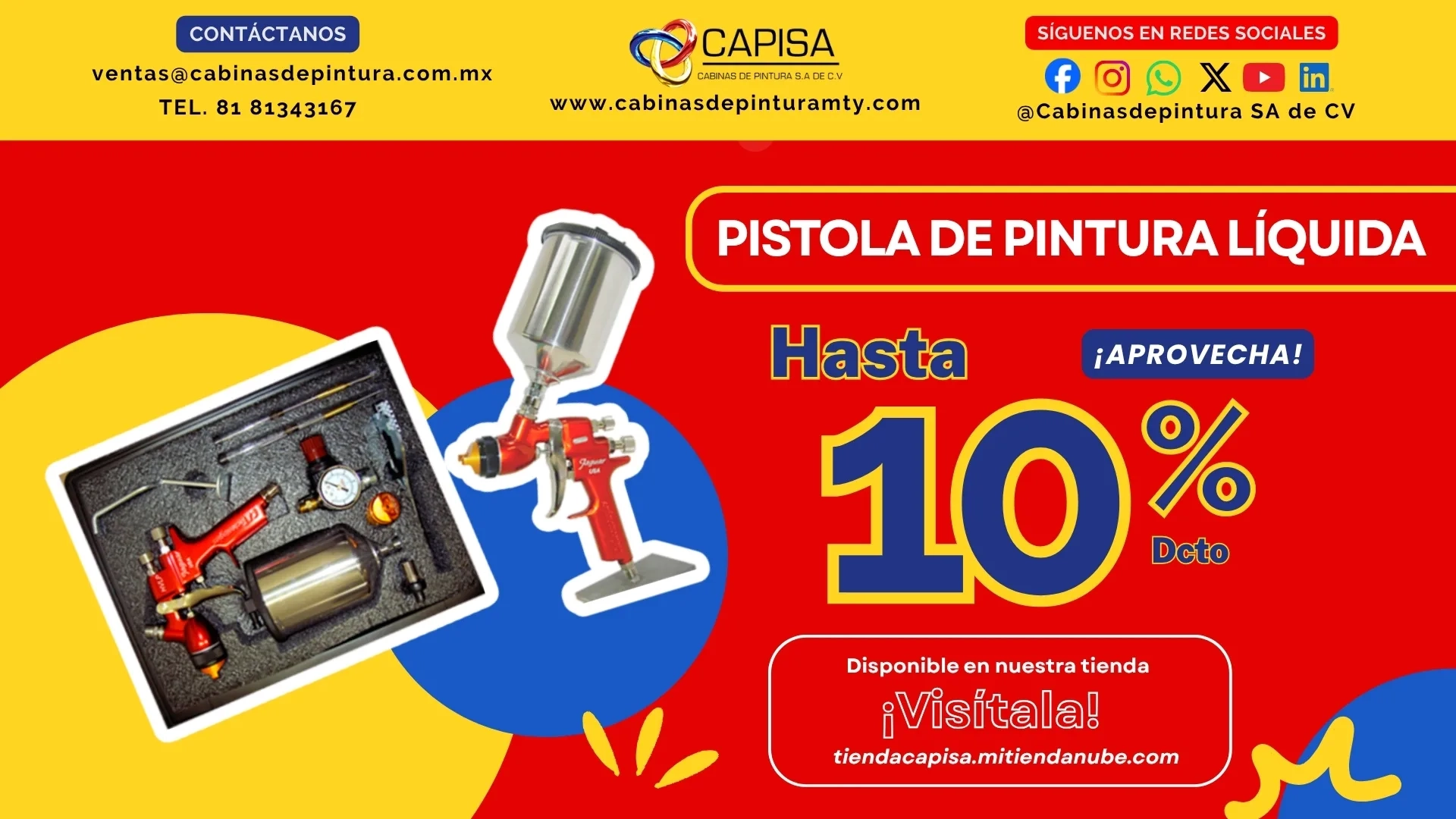 Pistola de Pulverización de Pintura Líquida